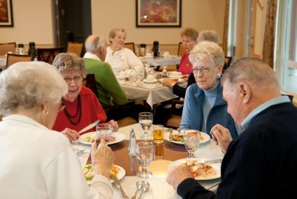 seniors enjoying a meal