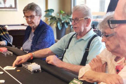 seniors playing poker