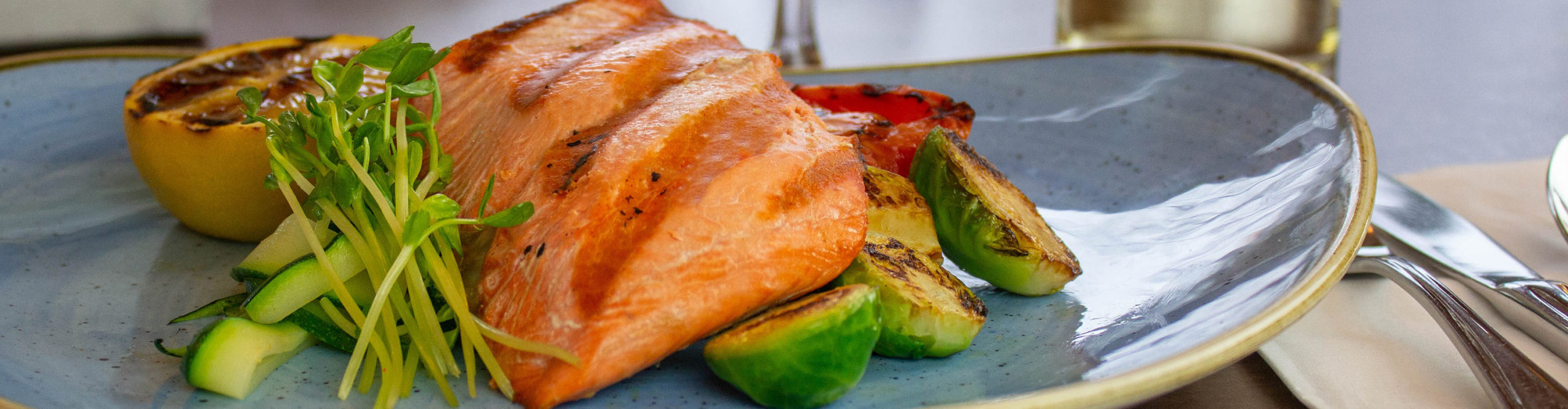 Dinner: Grilled Sockeye Salmon with Assorted Grilled Seasoned Vegetables