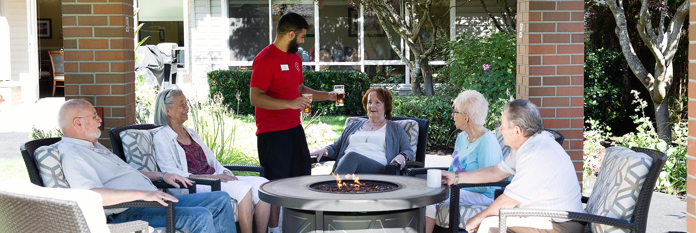 Seniors Enjoy Cocktails in the Shade