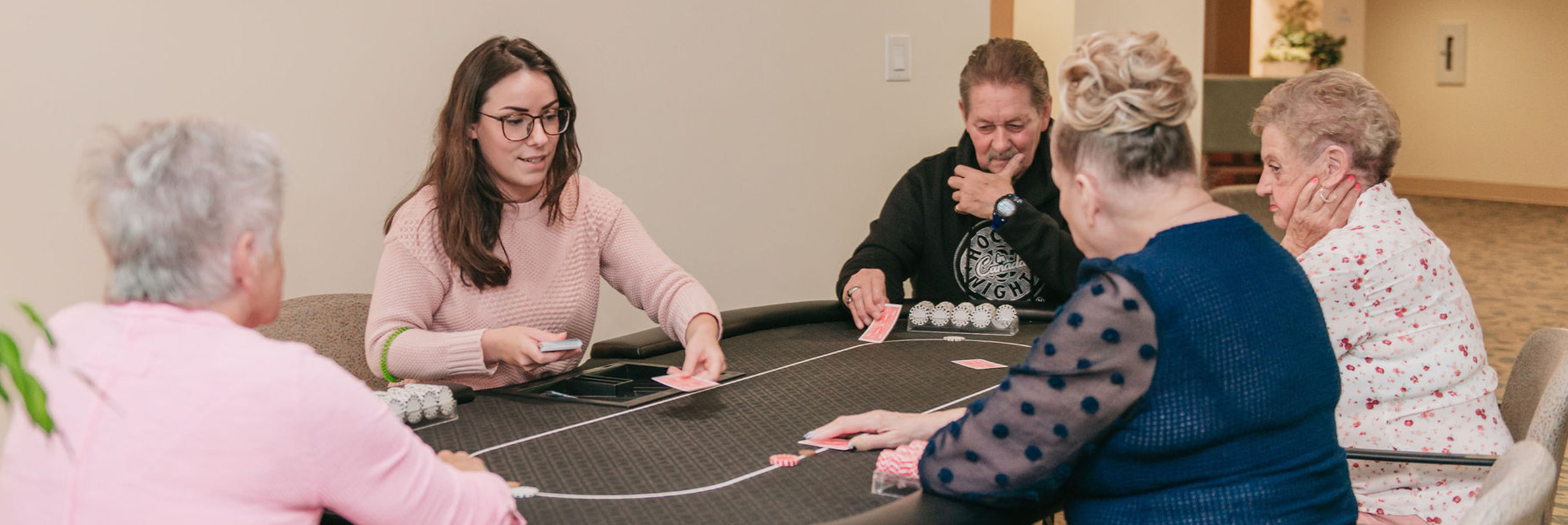 Senior Women playing poker