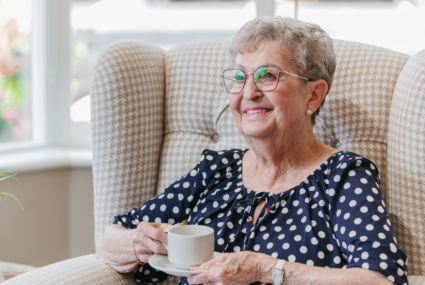 Rose Drinking Coffee senior support langley