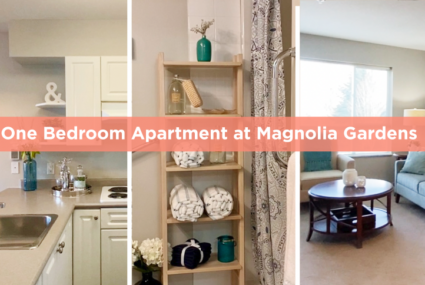 Three part image of Magnolia Gardens suite