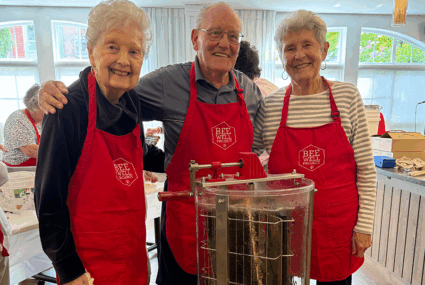 Seniors Harvesting Honey